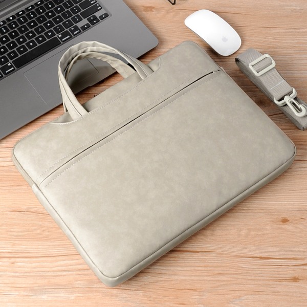 #Laptop Taske 15,6 Tommer Læder Unisex Aktetaske Vandafvisende Holdbar#