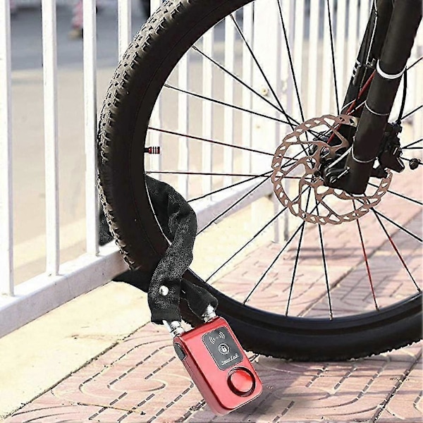 Motorcykel Kædelås Y797g Vandtæt Smart Bluetooth Cykellås Kæde Med Stærk Hængelås 110db Alarm App Kontrol Til Ios/Android