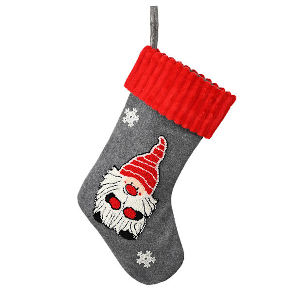 Farfi Julstrumpa Lång Hatt Ansiktslös Tomte Kontrastfärg Stor Storlek Scenlayout Bedårande Hängande Julgran Barn Presentpåse Hänge För Party Grå