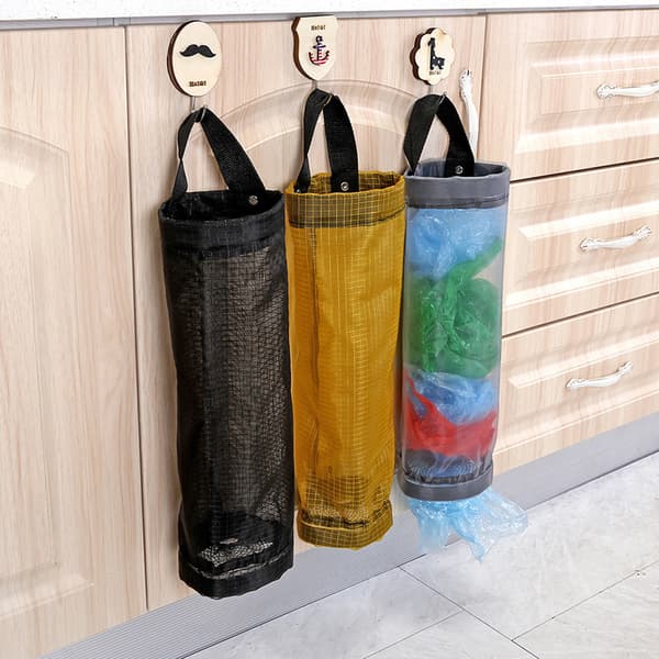 #3-pack Tvättade Vattentäta Plastförvaringsväskor med Vikbar Väggmontering (Gul Svart Grå) Ingen krok#