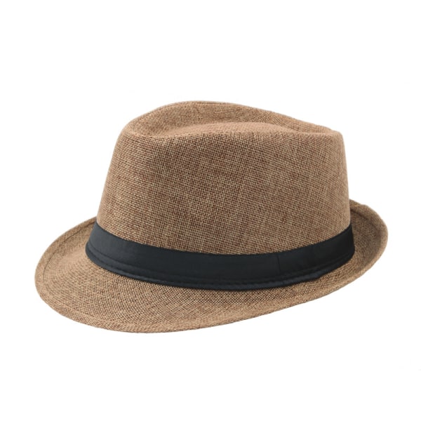 /#/Khaki Waterproof Felt Hat Jazz Hat Retro Style Folding Rolled Ca/#/