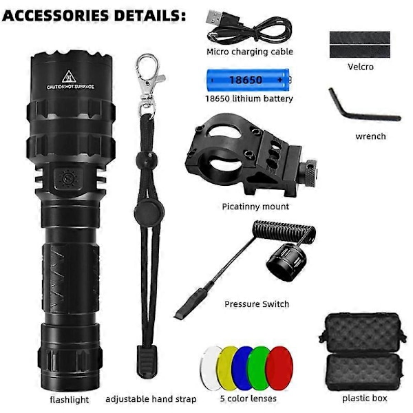 LED Ficklampa för Utomhuscamping Bilbelysning Ficklampor L2 USB Uppladdningsbar LED Vattentäta Fiskelampor