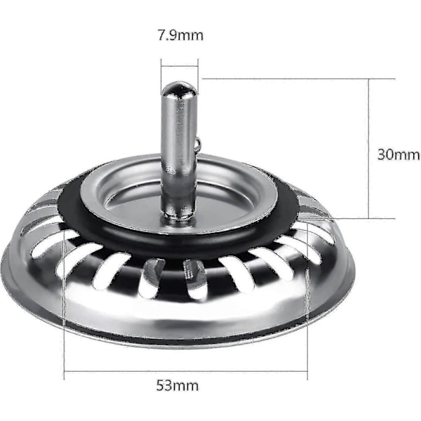 Diskho Silplugg 80 mm, 1 Styck Korgsil Diskho Avloppsplugg Ersättning, Rostfritt Stål