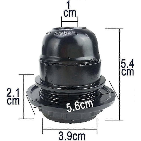 Svart E27 Skruv, E27 Lamphållare, 4st E27 Sockel, E27 Sockel Glödlampa, Solid Lampa, Svart Adapter Sockel