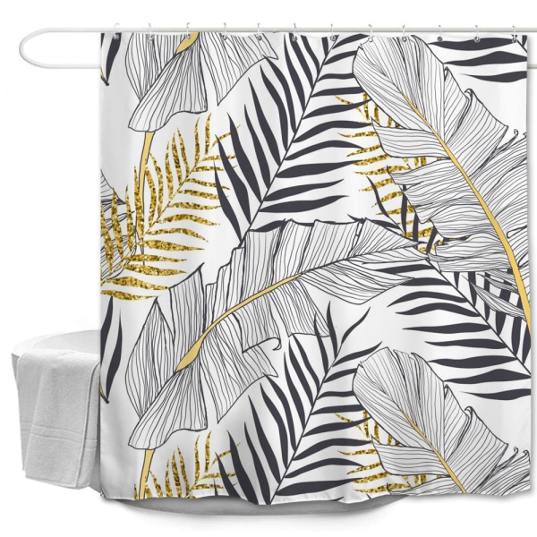 #3D-trykt vandtæt polyester bruseforhæng, 180*180cm#