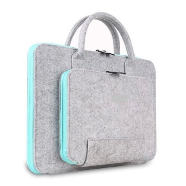 Khaki Färgad 17 Tums Laptopfodral, Filt Laptopväska med Handtag