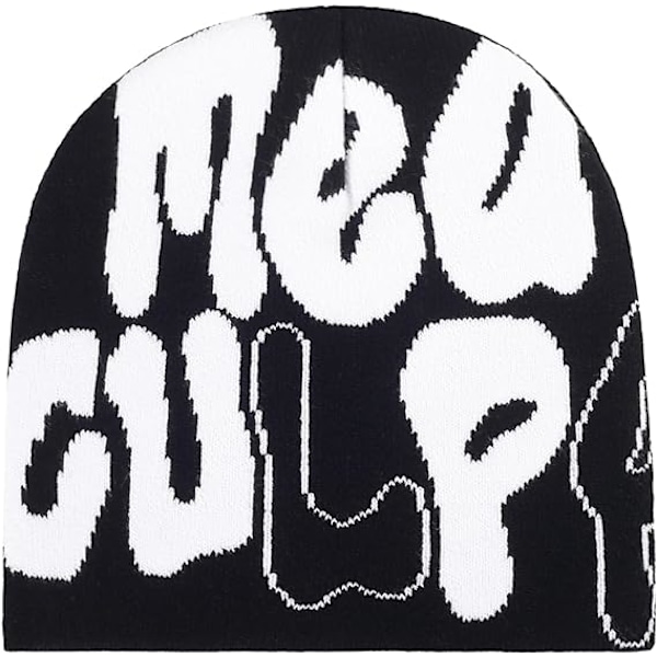 #Pipo Hattu Naisille Y2K Neulotu Kallo Hattu MEA Culpa Pipo Talvi Hattu Löysä#