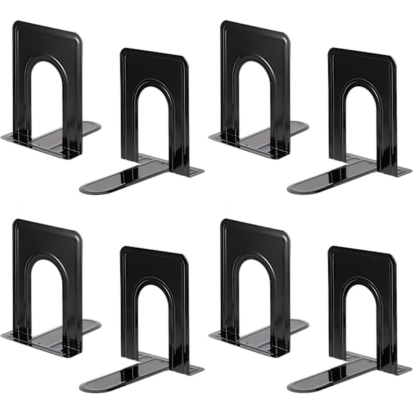 Bogstøtter, Bogstopper, Bogpresse, 4 Par, Sort, 19 x 12 x 15