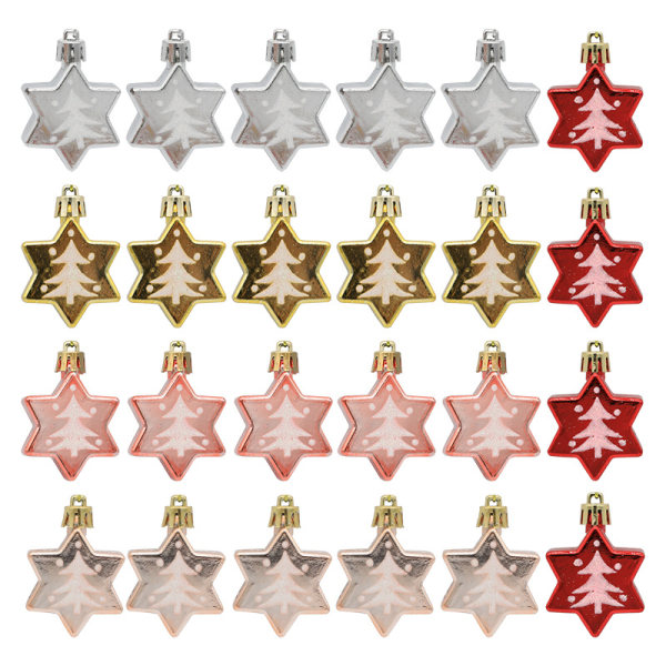 /#/25 pieces of Christmas decoration five-pointed star Christmas tree pendants/#/