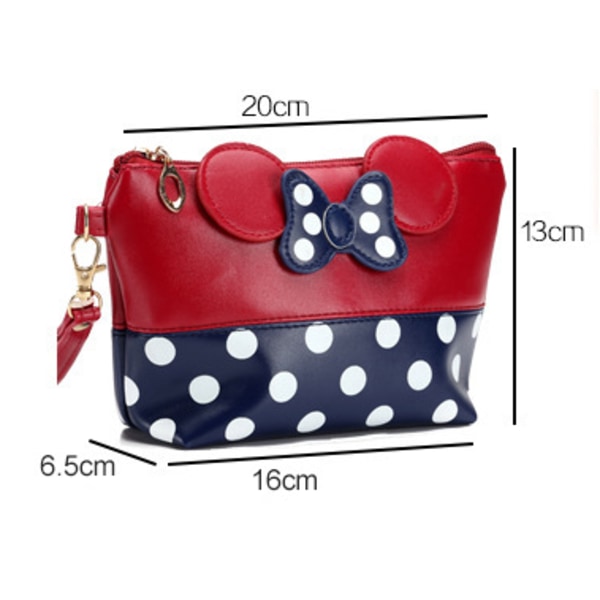 Mickey Makeup Säilytyslaukku, Bowknot Polka Dot Travel PU naisten laukku, P