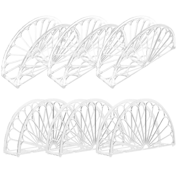6 stk. Klar Servietholder Halvcirkel Servietholder Dekorativ Serviet Organizer Stand