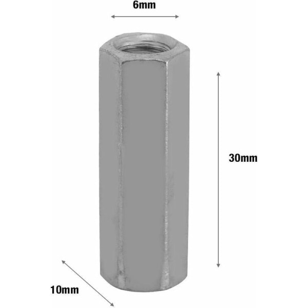 10 kpl kuusiovarsimutteri kuusiokolomutteri välikappaleen kierrekiinnikkeet (M6