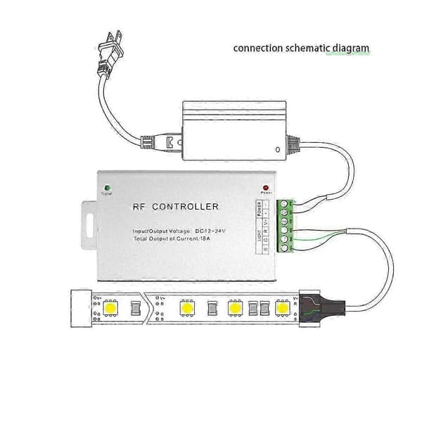 12A LED Controller 4-tasters RGB Controller Trådløst RF-modul Lysdæmper Dæmpningssystem til RGB Strip Ligh