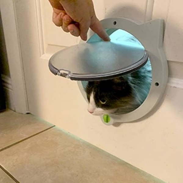 /#/For Katt, Katteluke Liten Rund Katteluke Låsbar Sikkerhets Hundeluke W/#/