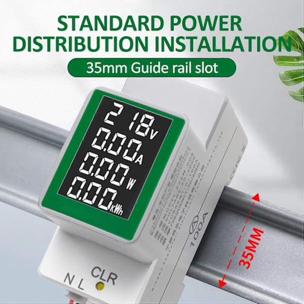 Elmätare, PZEM-008 Amperemeter AC50-300V/100A Digital Display Spänningstestare Wattmätare med Bakgrundsbelysning