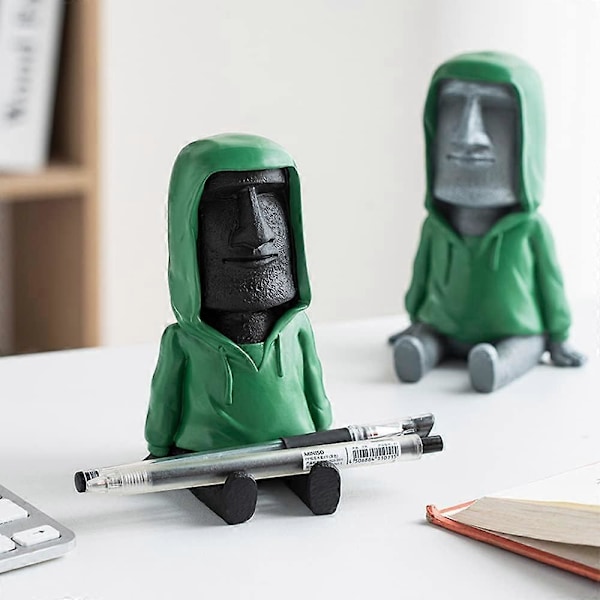 Påskeøya Moai Statue Dekor med Smartphone Stativ, Retro Figur