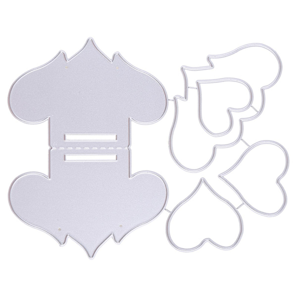 3D Kärlekshjärta Sigill Shaker Metall Skärande Dies Stencil DIY Scrapbooking Kortform