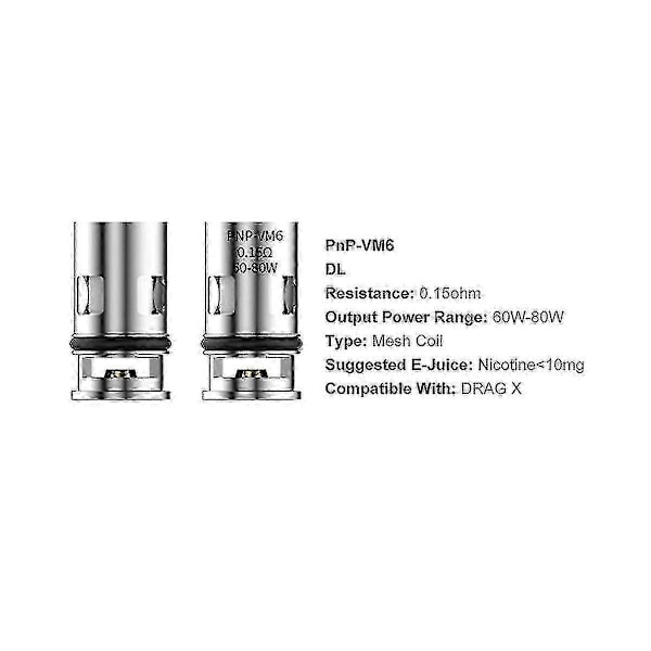 10 stk. Pnp Fordamper Udskiftnings Coil Vm6 0.15ohm Pnp Coil Kompatibel Med Drag X/drag Max /argus P