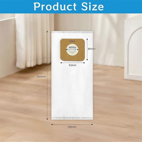 12-pack dammsugarpåsar typ A för Riccar dammsugare Simplicity S20EZM, för Simplicity dammsugarpåsar typ för 2000/4000-serien