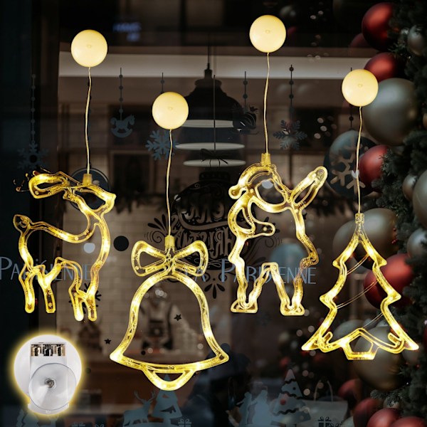 #4 stycken LED-julfönsterlampor#