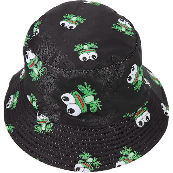 Groda Bucket Hatt Sommar Fiskehatt Packbar Rese Strand Fiskarhatt för Kvinnor Tonårsflickor Vuxna Stil 2