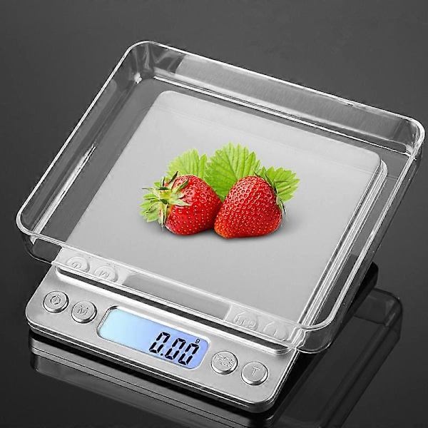 Matvåg, Digital Köksvåg för Vikt i Gram och Oz, Högprecisionsvåg, LCD-Display, Matlagning, Tareringsfunktion, Bakning (Svart)