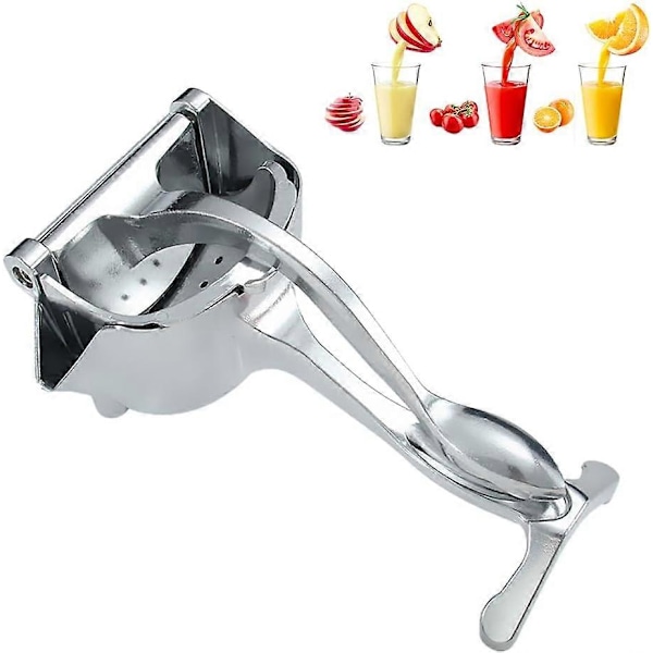 Juicer i rustfrit stål, frugtpresser manuel i rustfrit stål, håndpresser, citruspresser, til presning af citroner, appelsiner, citrusfrugter