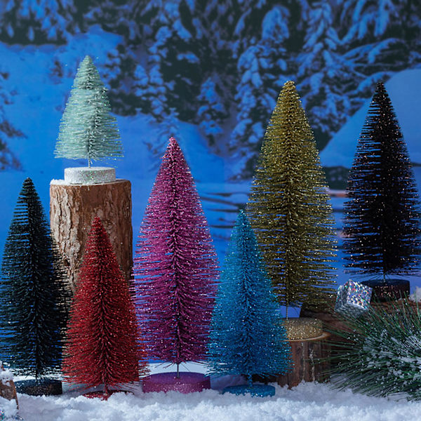 Farfi Bordsskiva Mini Julgran Flerfärgad Konstgjord Tall Dekor Med Bas För Jul Fest Hem Skrivbord 30cm Silver