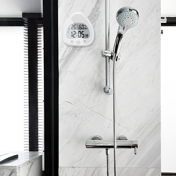 Badrumsur, LCD Digital Väckarklocka med Vattentät Touch Shower