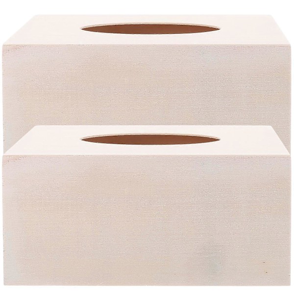 2 STK DIY Kleenexbokser Tre Kleenexboks Håndlagde Kleenexbokser Ensfarget Serviett Holdere for Hjemmebutikk