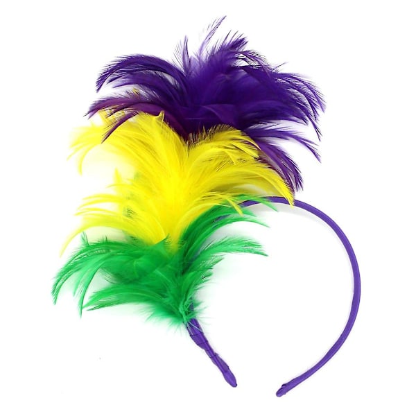 1920-talls Fascinator med Fjær Hårbøyle for Kvinner Bryllup Teselskap Hodeplagg (Mardi Gras Lilla)