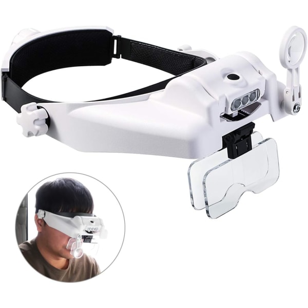 Lighted Head Magnifier With Detachable Free Leds Reading Head Mag