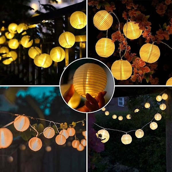 Solcellsstränglampor Utomhus - 7m - 50 LED-lyktor - Vattentäta -