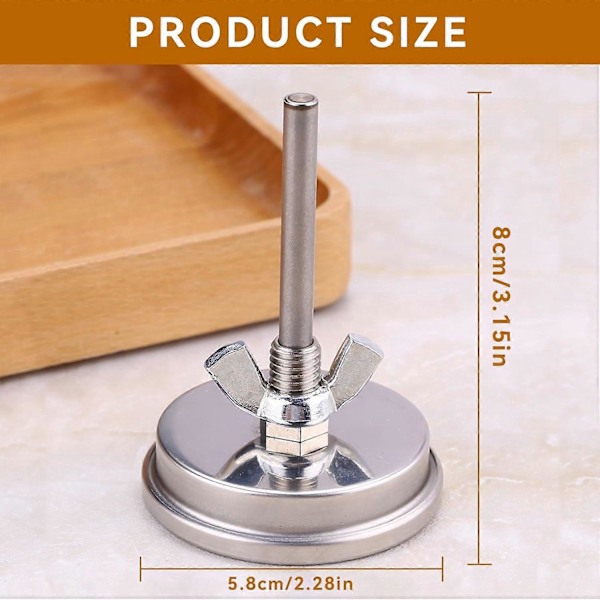 Ovntermometer, rustfrit stål ovntermometer, madlavnings- og køkkentermometer, pizzaovntermometer, grilltermometer til BBQ, grill, kød