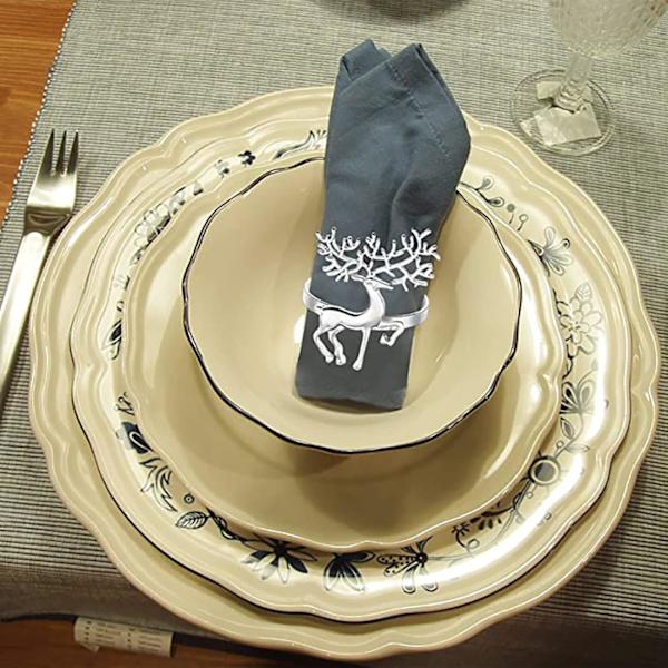 (6 st Reindeer) Julrenar Elk Snöflinga Servettringar, Servetter