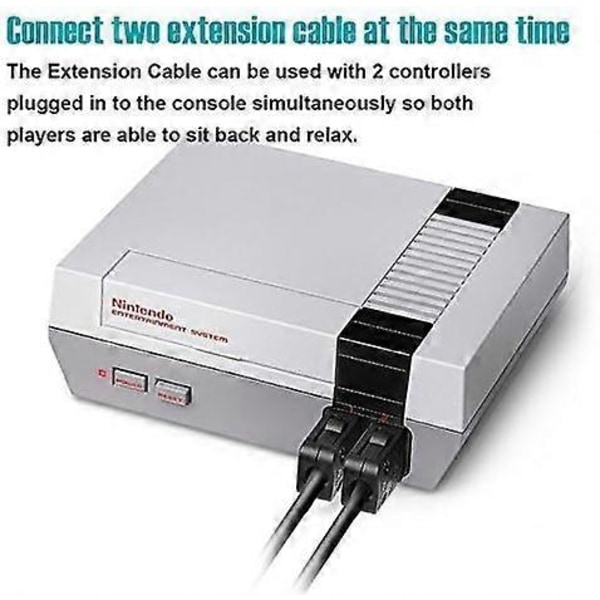 2 stk. erstatnings NES Classic Controller Forlengelseskabel 3M / 10ft, erstatning i-Kawachi SNES Forlengelses Strømledning for Super Nintendo SNES Classic Ed