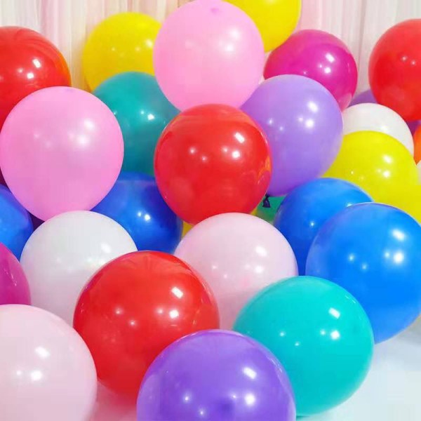 #100x ballonger i forskjellige farger - glitrende flerfarge#