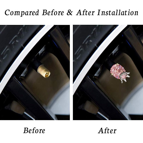 Ventilkapper (Pink Ananas) Ventil Dæksler Aluminium Krystal Dæk C