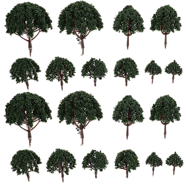 20 stk. Model Landskabstræer 3CM-8CM (Mørkegrøn)