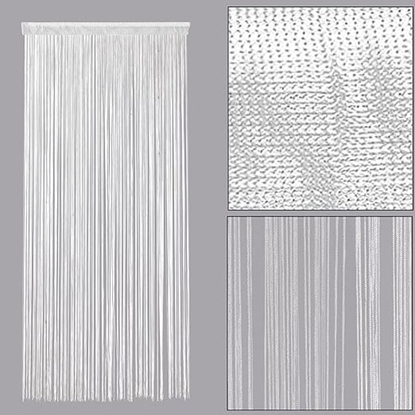 Tunn repdörrgardin med silvertråd (vit, 100 * 200cm)