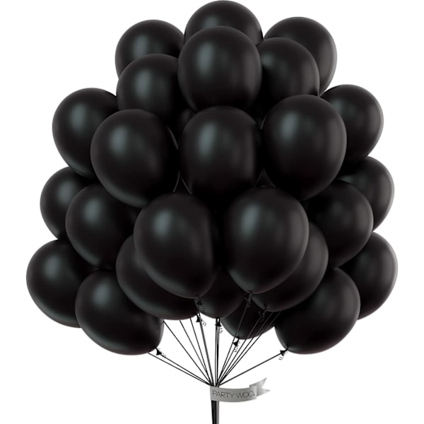 100 stk. 10 tommer sorte helium balloner, sorte helium balloner