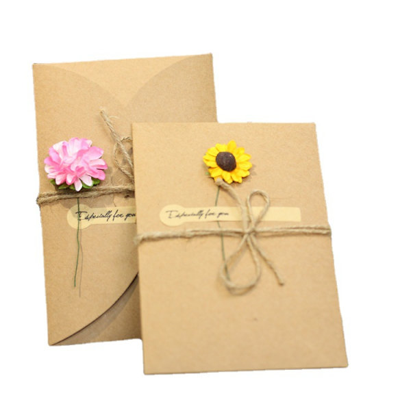 #6 Julehilsenskort 17,5 * 11cm Kraft Blanke Konvolutter Kortpapir med Konvolutter Håndlavet Kraftpapir Hilsenskort#