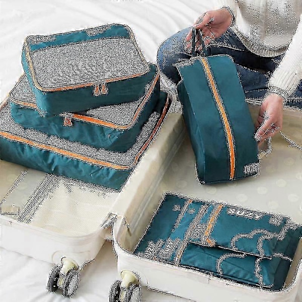 Pakkekuber for reisearrangør 7 sett bagasje koffert vanntette arrangører