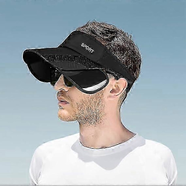 Solskydd för kvinnor Justerbar Infällbar Bredbrättad Strandhatt Golfvisir UV-skydd Solhatt Tennis Solhatt Löparkeps