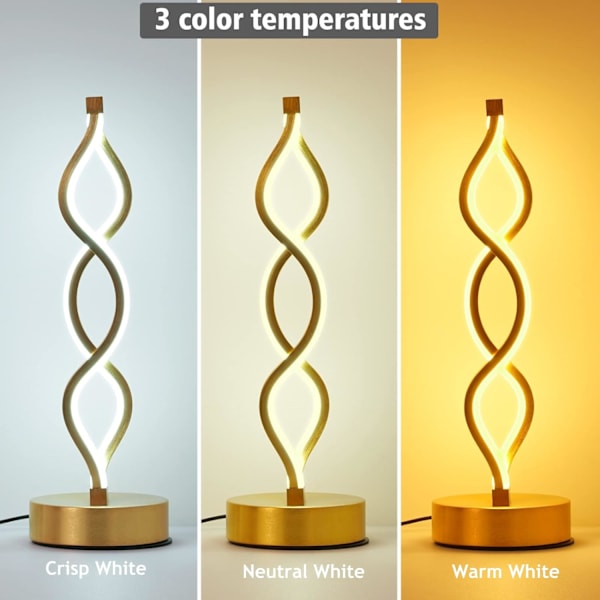 Infinity Spiral LED-pöytälamppu Musta, Himmennettävä Metalli Besi
