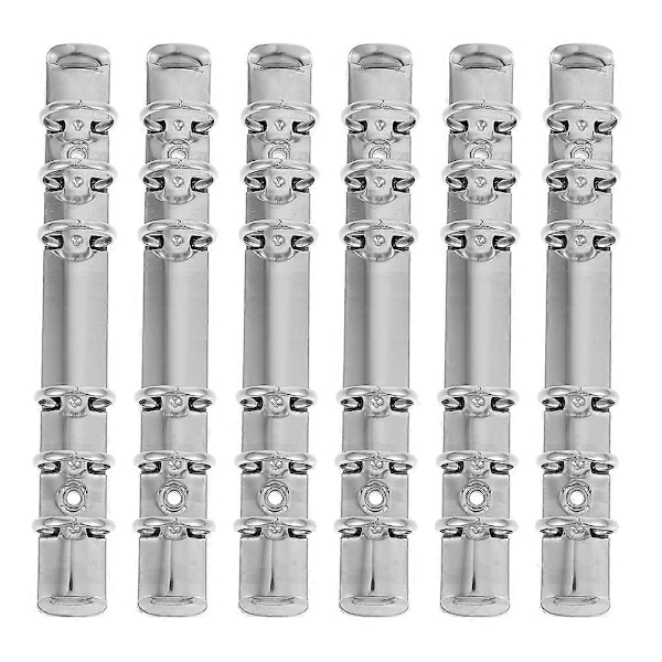6 stk. Metal Løsblad Bindere DIY Binderringe Løsblad Binderclips Kontorartikler