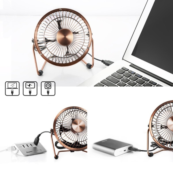 Mini USB skrivebordsblæser Fleksibel 360° rotation Kølebordsventilator wit