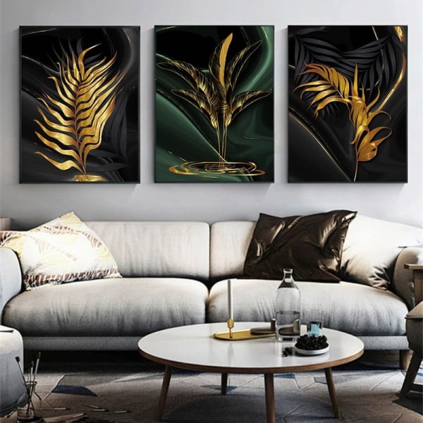 #Dekorativ målning i vardagsrummet - 30*40*3 - Abstrakt och lyxigt#