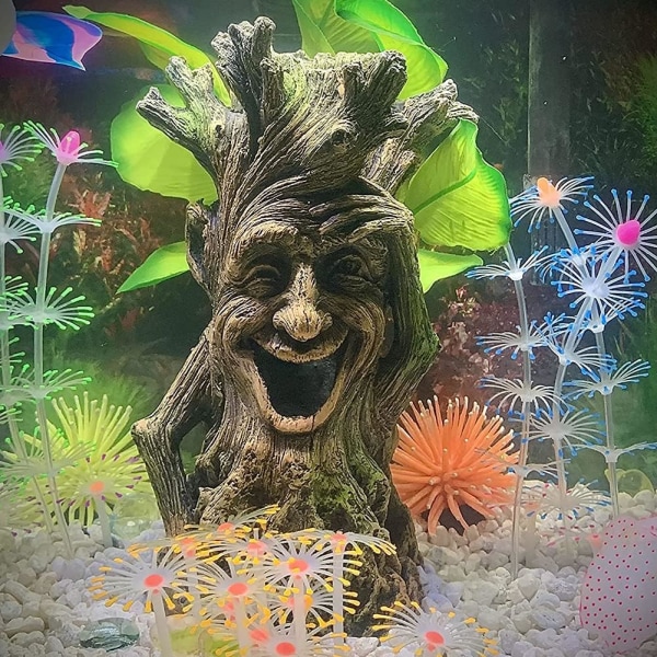 Akvarium Realistisk Tredekorasjon Statue Fisk Kan Svømme Gjennom