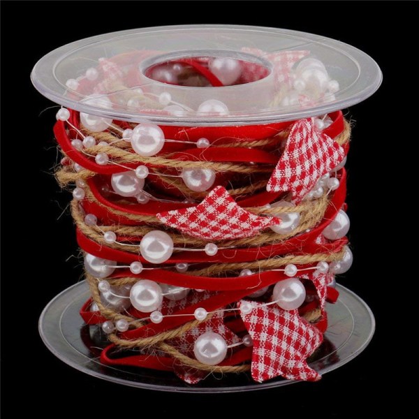 *2 Christmas Ribbons Stars and Pearls, Decorations for Trees Cakes*